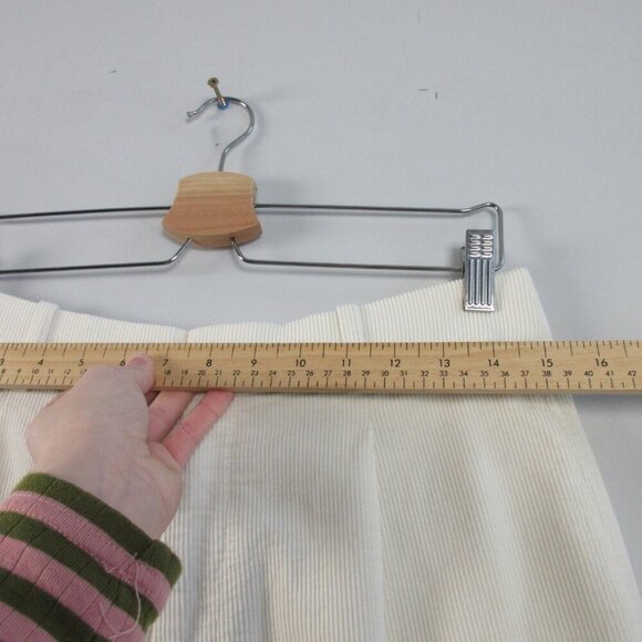 Uniqlo Women's Corduroy Pleated Wide Pants Trousers M Ivory Cotton Relaxed 444 - Picture 9 of 12